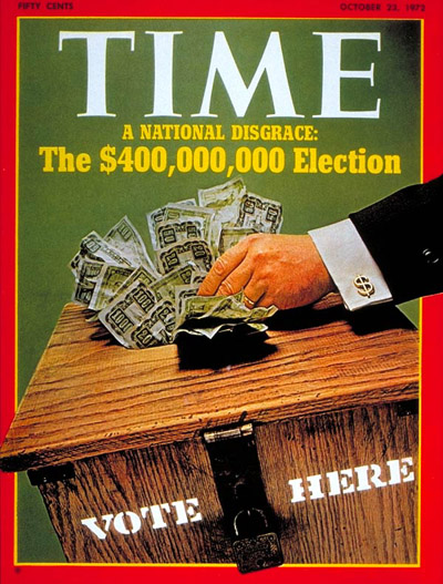 TIME Magazine Cover: Campaign Financing -- Oct. 23, 1972