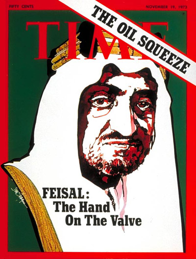 King Faisal  Saudia Arabia (named spelled Feisal on the TIME cover)
