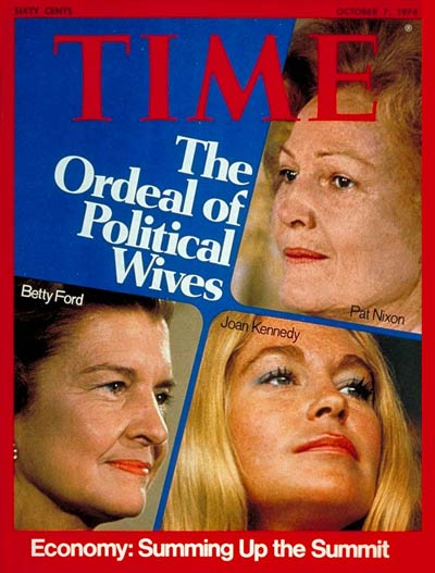 Clockwise fr. top R: Pat Nixon, Joan Kennedy and Betty Ford