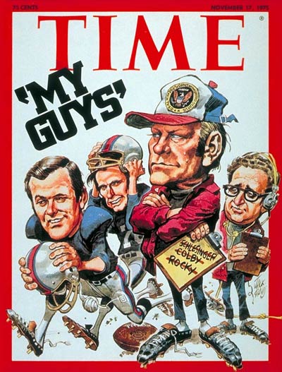 Donald Rumsfeld, George Bush, Gerald Ford and Henry Kissinger.