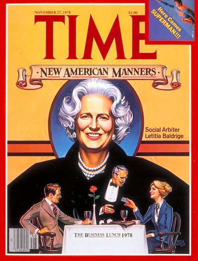 TIME Magazine Cover: Letitia Baldridge -- Nov. 27, 1978