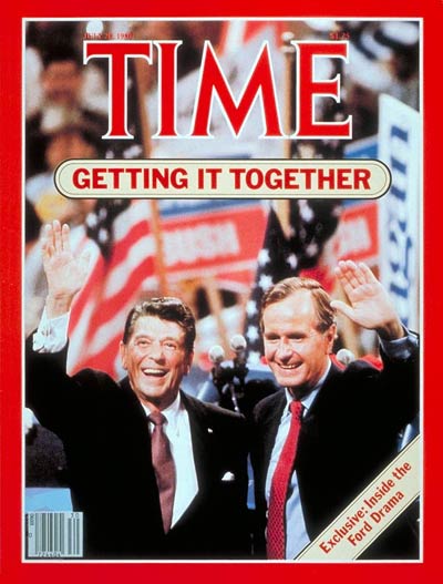 Ronald Reagan and George H.W. Bush at the Republican National Convention.