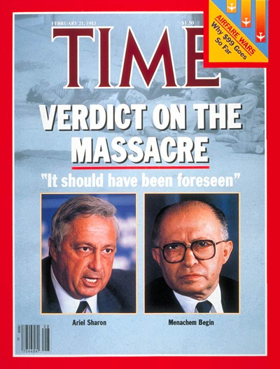 TIME Magazine Cover: Israel's Sharon and Begin -- Feb. 21, 1983