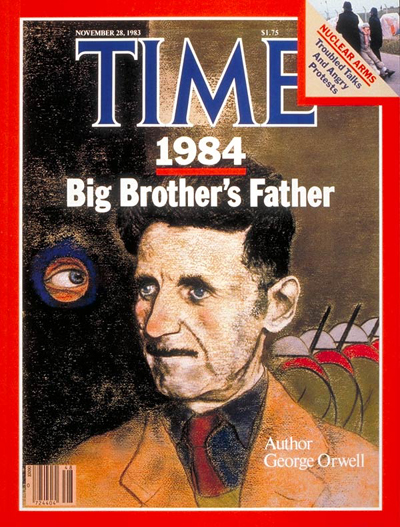 George Orwell (Eric Blair) on cover of Time Magazine, Novmber 28, 1983