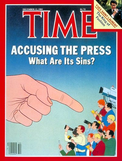 TIME Magazine Cover: The Press Under Fire -- Dec. 12, 1983