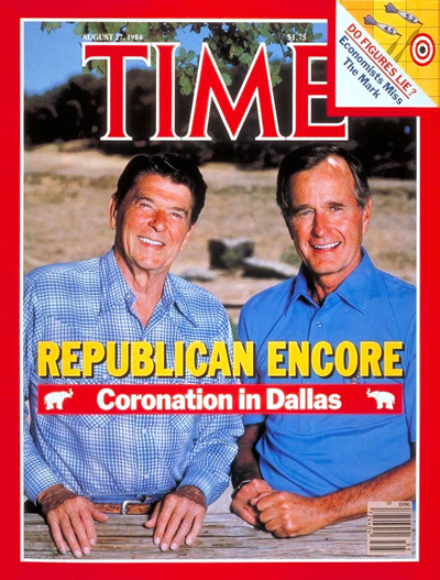 TIME Magazine Cover: Reagan & Bush -- Aug. 27, 1984
