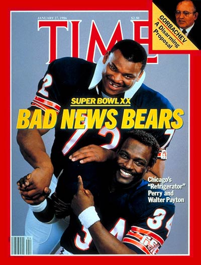TIME Magazine Cover: William Perry & Walter Payton -- Jan. 27, 1986