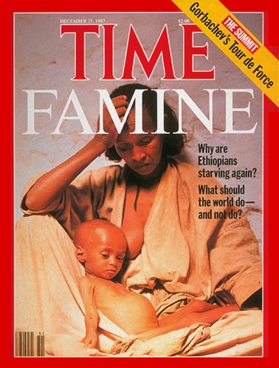 Starving baby & mother depicts the famine in Ethiopia