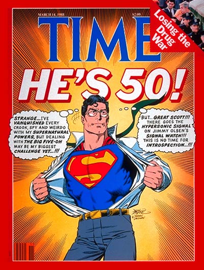 TIME Magazine Cover: Superman at 50 -- Mar. 14, 1988