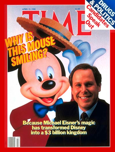 TIME Magazine Cover: Michael Eisner & Mickey Mouse -- Apr. 25, 1988