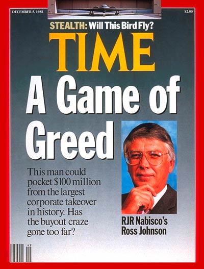 TIME Magazine Cover: Ross Johnson -- Dec. 5, 1988