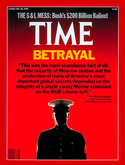 The 1987 Marine Spy Scandal. Photo Credit: Dennis Brack-Black Star.