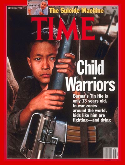 Burma's Tin Hle is only 13 years old.  In war zones around the world, kids like him are fighting -- and dying.  Inset: Jack Kevorkian