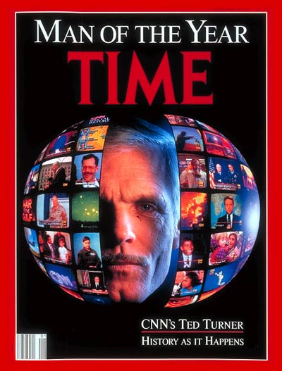 Media Mogul, Ted Turner. Portrait photographed and digitally composed by Gregory Heisler for TIME, with technical support from the Kodak Center for Creative Imaging