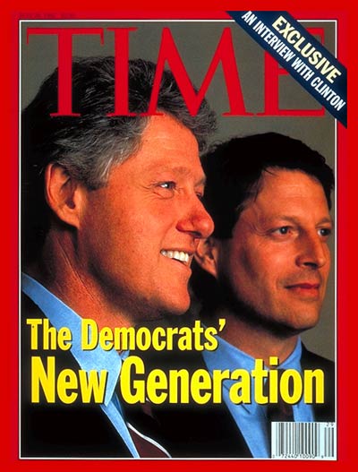 Democratic Presidential Candidate Bill Clinton and running mate, Al Gore