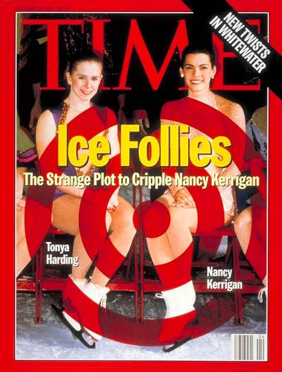 Time Magazine Cover Tonya Harding And Nancy Kerrigan Jan 24 1994 Crime Skating
