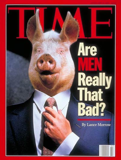 Are Men Really That Bad?  Pig by Hans Reinhard-Okapia/Photo Researchers; Body by Dennis Chalkin.
