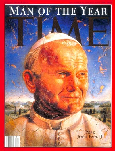 Pope John Paul II.  TIME's Man of the Year. Fresco for TIME by Richard Selsnick and Nicholas Kahn.