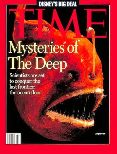 Mysteries  the Deep represented by  the deep water species Melanocetus, aka the anglerfish.