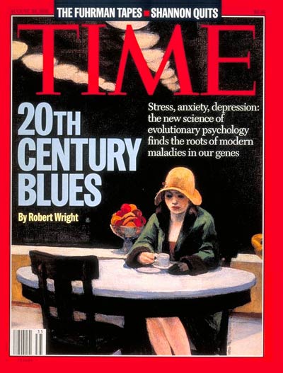 The 20th Century Blues. Detail  painting 'Automat' (1927) by Edward Hopper; Des Moines Art Center Permanent Collection.