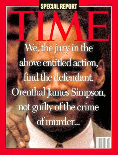 TIME Magazine Cover: O.J. Simpson Verdict -- Oct. 16, 1995