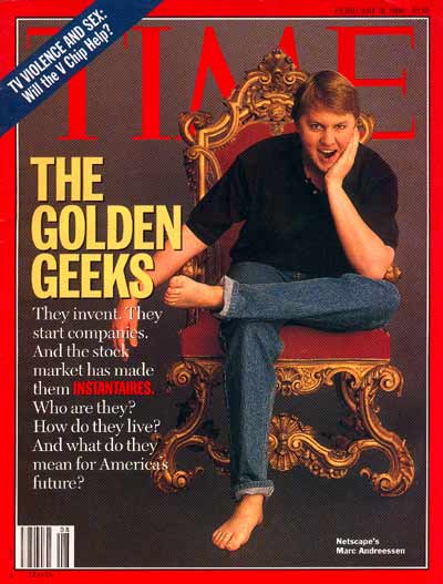 TIME Magazine Cover: Netscape's Marc Andreessen -- Feb. 19, 1996