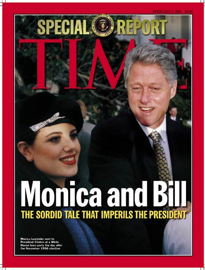 TIME Magazine Cover: Monica Lewinsky & Bill Clinton -- Feb. 2, 1998