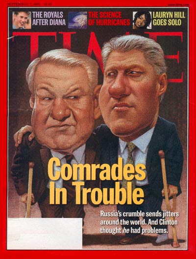 TIME Magazine Cover: Boris Yeltsin & Bill Clinton -- Sep. 7, 1998