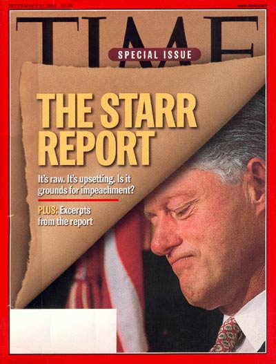 TIME Magazine Cover: The Starr Report -- Sep. 21, 1998