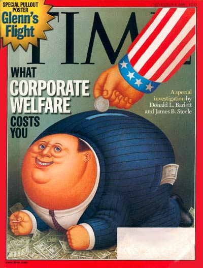 TIME Magazine Cover: Corporate Welfare -- Nov. 9, 1998