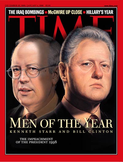 Pres. Bill Clinton & Special Prosecutor Kenneth Starr as 'Men of the Year.'