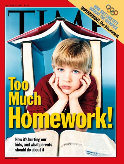 TIME Magazine Cover: Too Much Homework -- Jan. 25, 1999