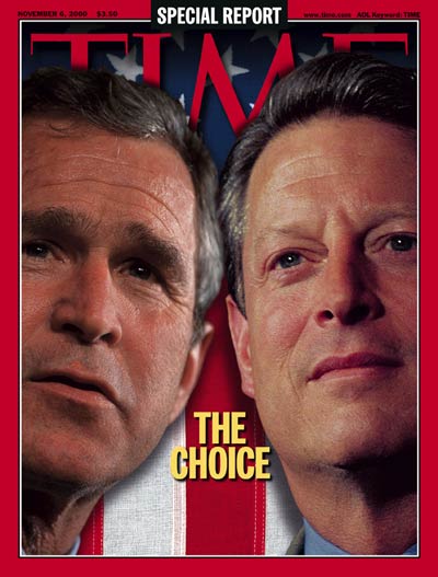 TIME Magazine Cover: George W. Bush & Al Gore -- Nov. 6, 2000