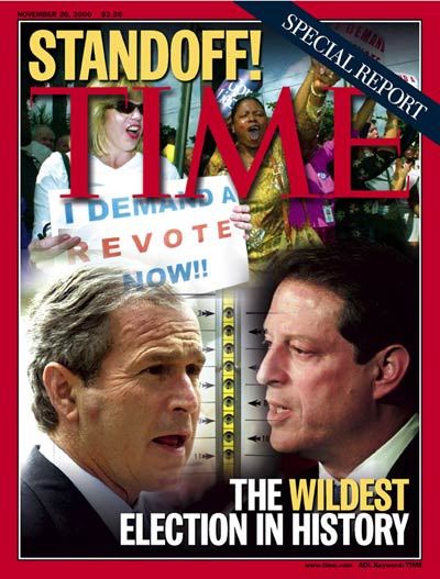 Newsweek Magazines-depicting the discutable Bush Presidential Race 2000 