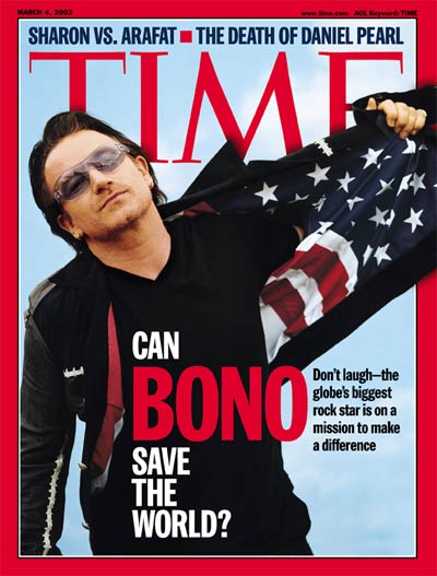 Singer/activist Bono of the band U2.