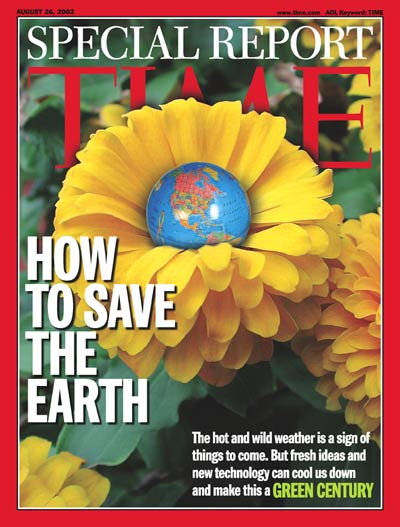 The Earth in the center of a flower. Preservation of the planet's ecosystems and climate.