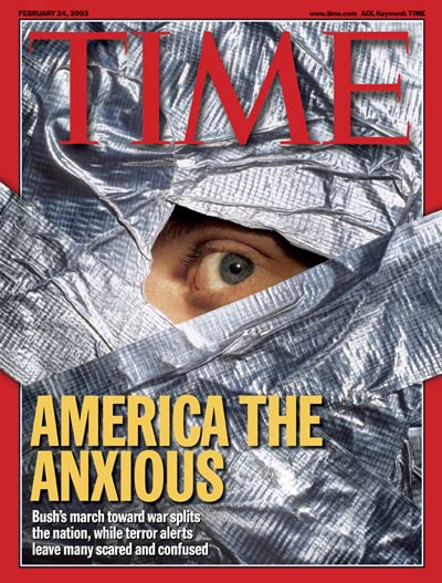 TIME Magazine Cover: Living in Terror -- Feb. 24, 2003