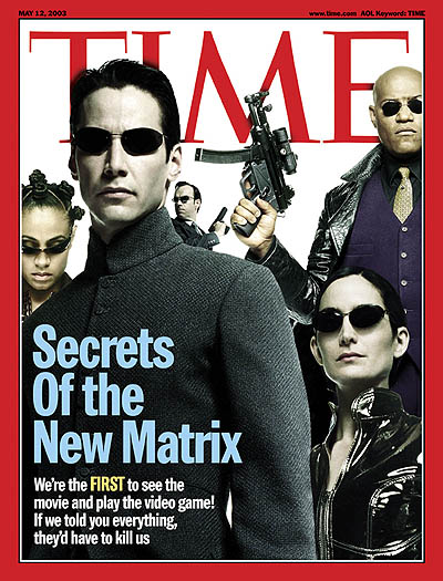 Cast of the film 'Matrix Reloaded'  FISHBURNE, LAURENCE; MOSS, CARRIE ANNE; PINKETT, JADA; REEVES, KEANU; WEAVING, HUGO