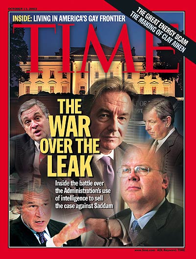 TIME Magazine Cover: The War Over the Leak -- Oct. 13, 2003