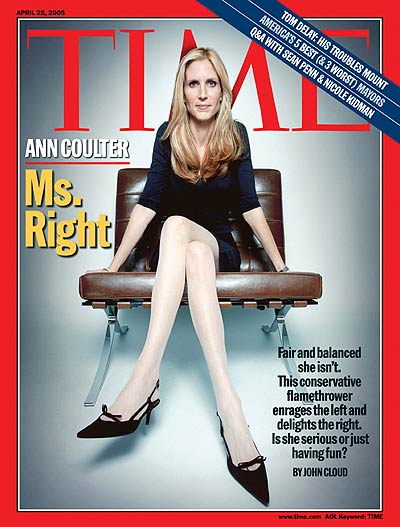 TIME Magazine Cover: Ann Coulter: Ms. Right -- Apr. 25, 2005