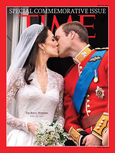 Prince William and Kate Middleton share a kiss