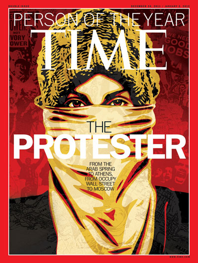 TIME Magazine Cover: 2011 Person of the Year: The Protester -- Dec. 26, 2011