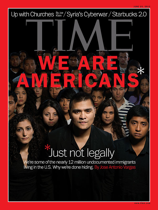 Photograph of Jose Antonio Vargas standing with other undocumented immigrants