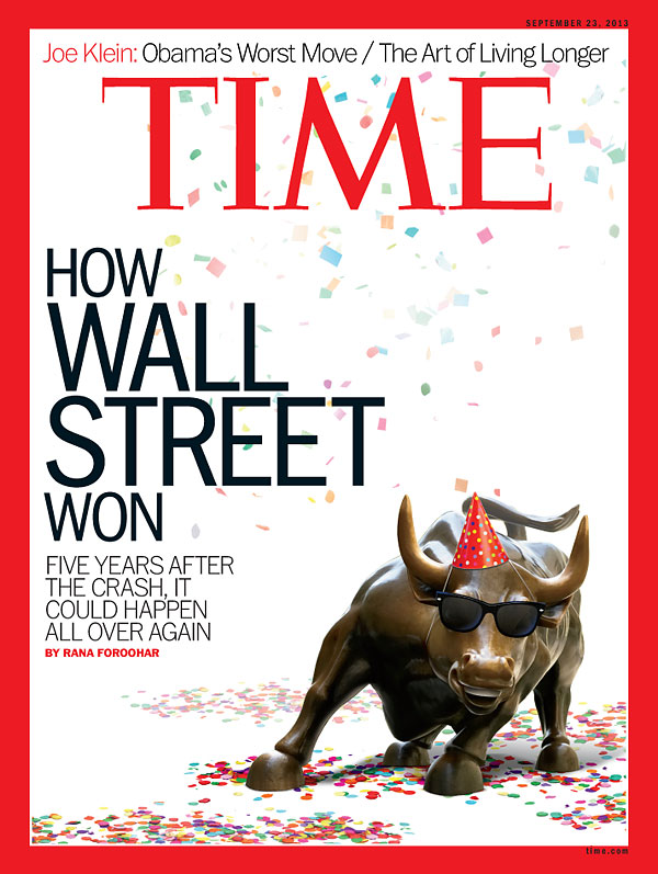 The Wall Street Bull with confetti