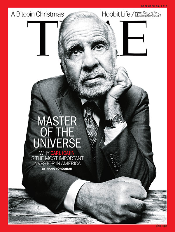Black and white portrait of Carl Icahn