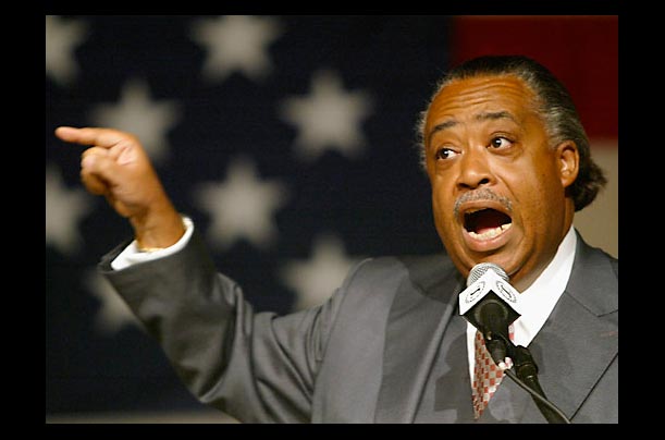 Reverend Al Sharpton speaks at an African American Delegates meeting at the Democratic National Convention