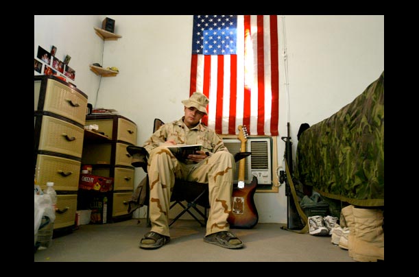 u.s. army sgt. george cheufele votes for presidential elections at camp eagle near baghdad