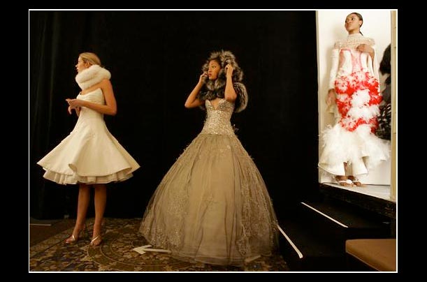 models wait before parsons school of design's 57th annual benefit and fashion show