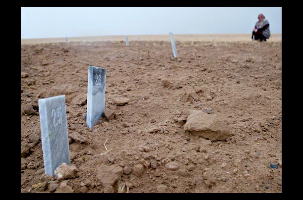 Unmarked graves of people killed during violence between government forces and local protesters in Andijan, Uzbekistan are seen at the cemetery Unmarked graves of people killed during violence between government forces and local protesters in Andijan, Uzbekistan are seen at the cemetery
