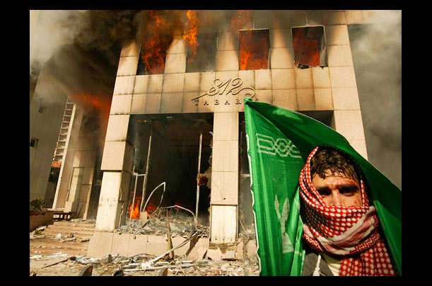 Protesters angry over Danish cartoons of the Prophet Muhammad torched a building housing the Danish Mission in Lebanon
